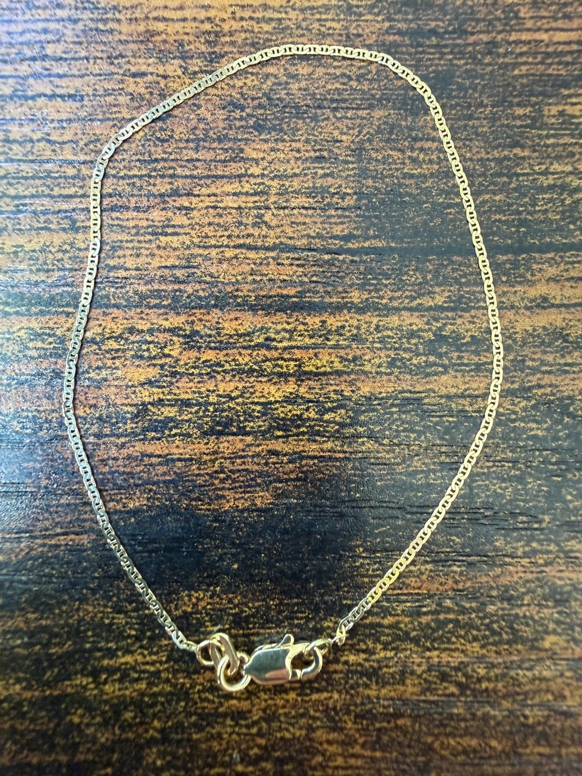 New! SOLID 10K Yellow Gold Mariner Link Bracelet 7 inches 1.2mm