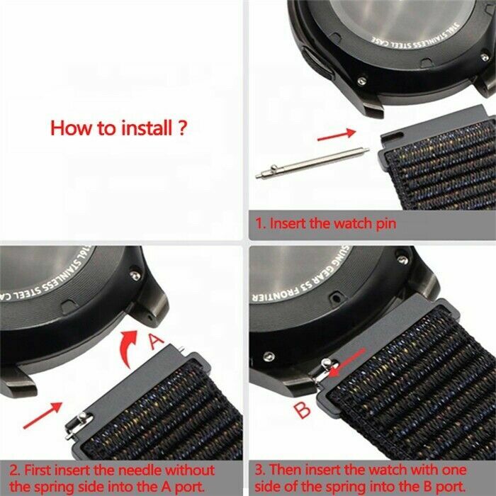 20mm Nylon Hook and Loop Watch Band Strap For Garmin Forerunner 165 / 165 Music