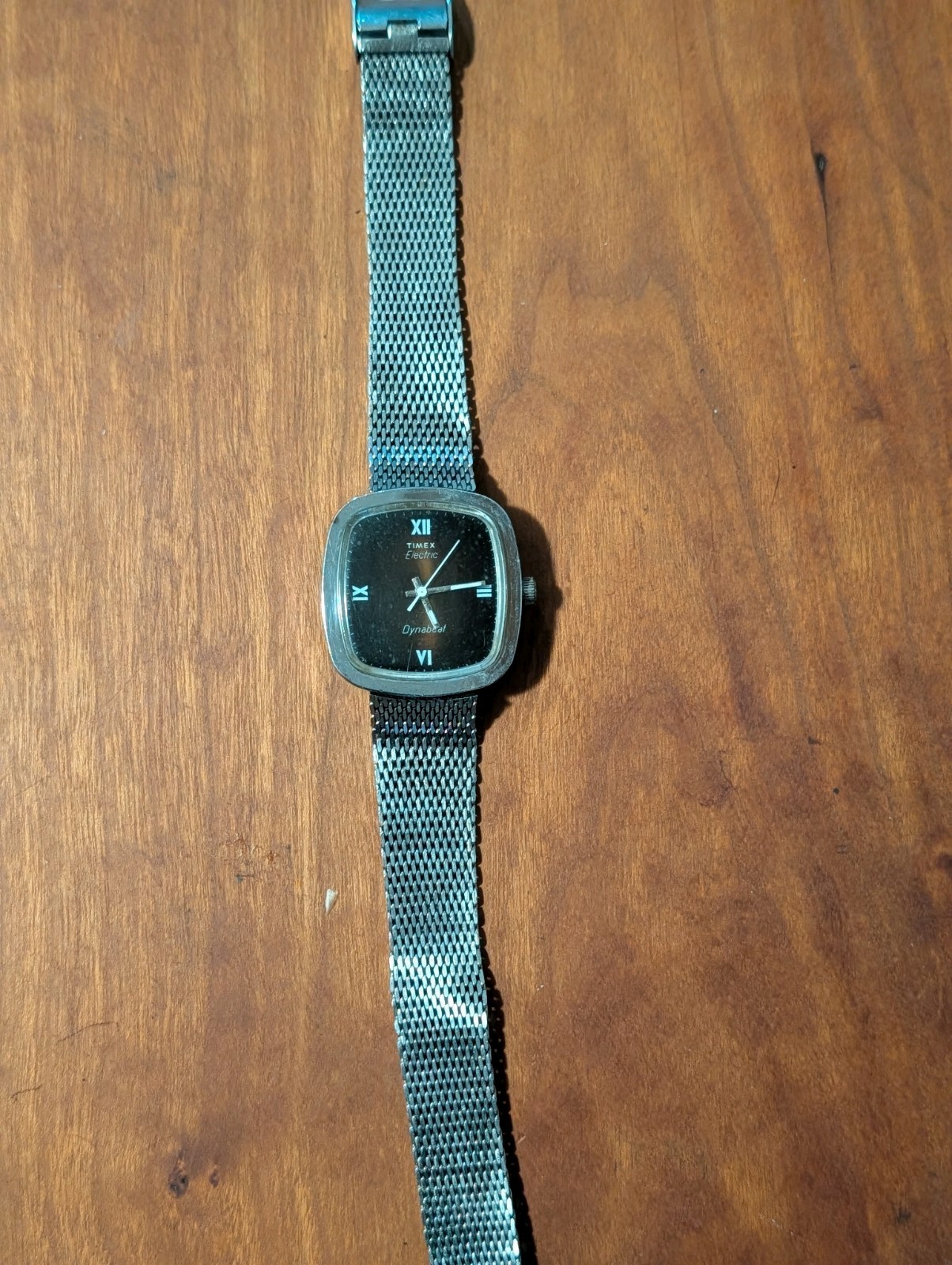 Vintage Classic Timex Electric Dynabeat Watch Square Case Root Beer Dial