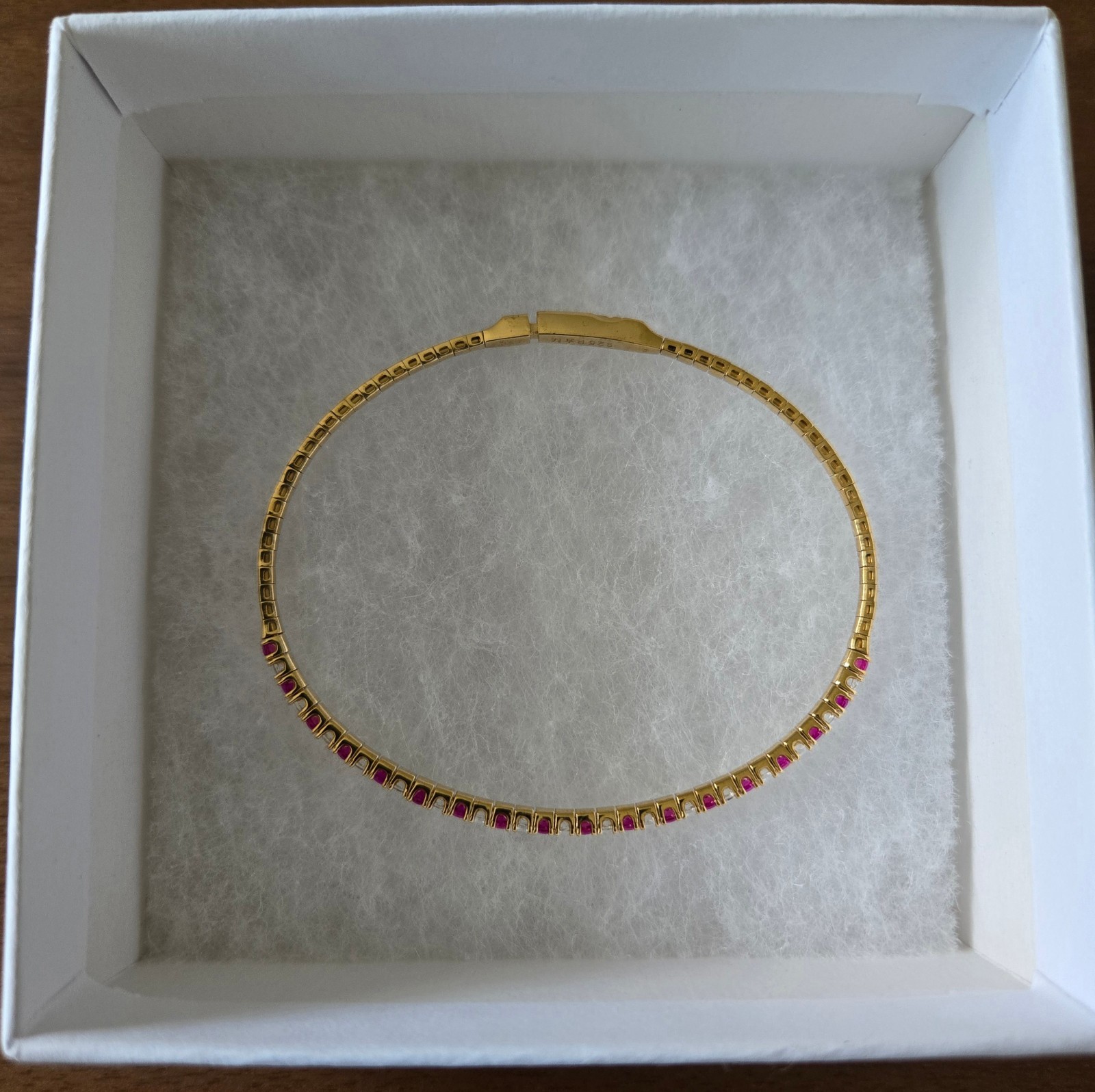 9ct Ruby White Sapphire 14k gold vermeil bracelet