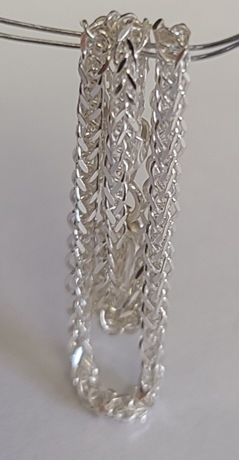 New Sterling 925 Solid Silver Wheat Link 7.4″ Bracelet 2mm Wide ITALY Made