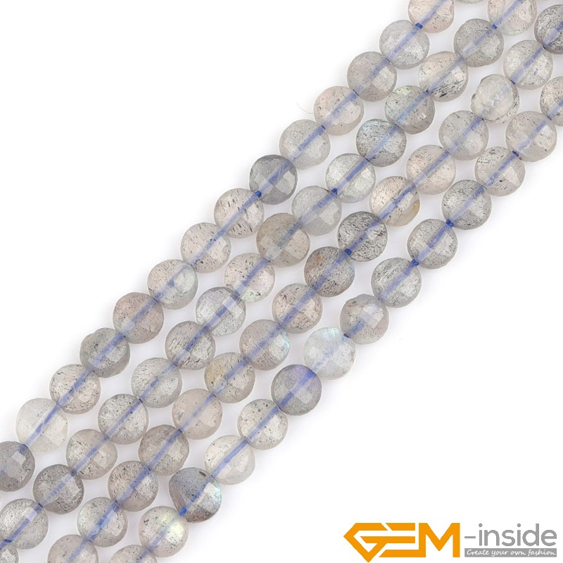 Natrual Assorted Gemstone 4mm Faceted Coin Flat Loose Jewelry Making Beads 90Pcs