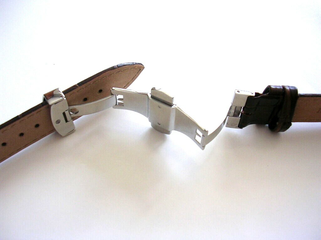 18mm Deploy Buckle Push Button Release Butterfly Clasp 316L SS IW SUISSE US ship