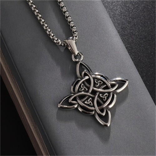 Silver Witch’s Irish Protection Triquetra Trinity Celtic Knot Pendant Necklace