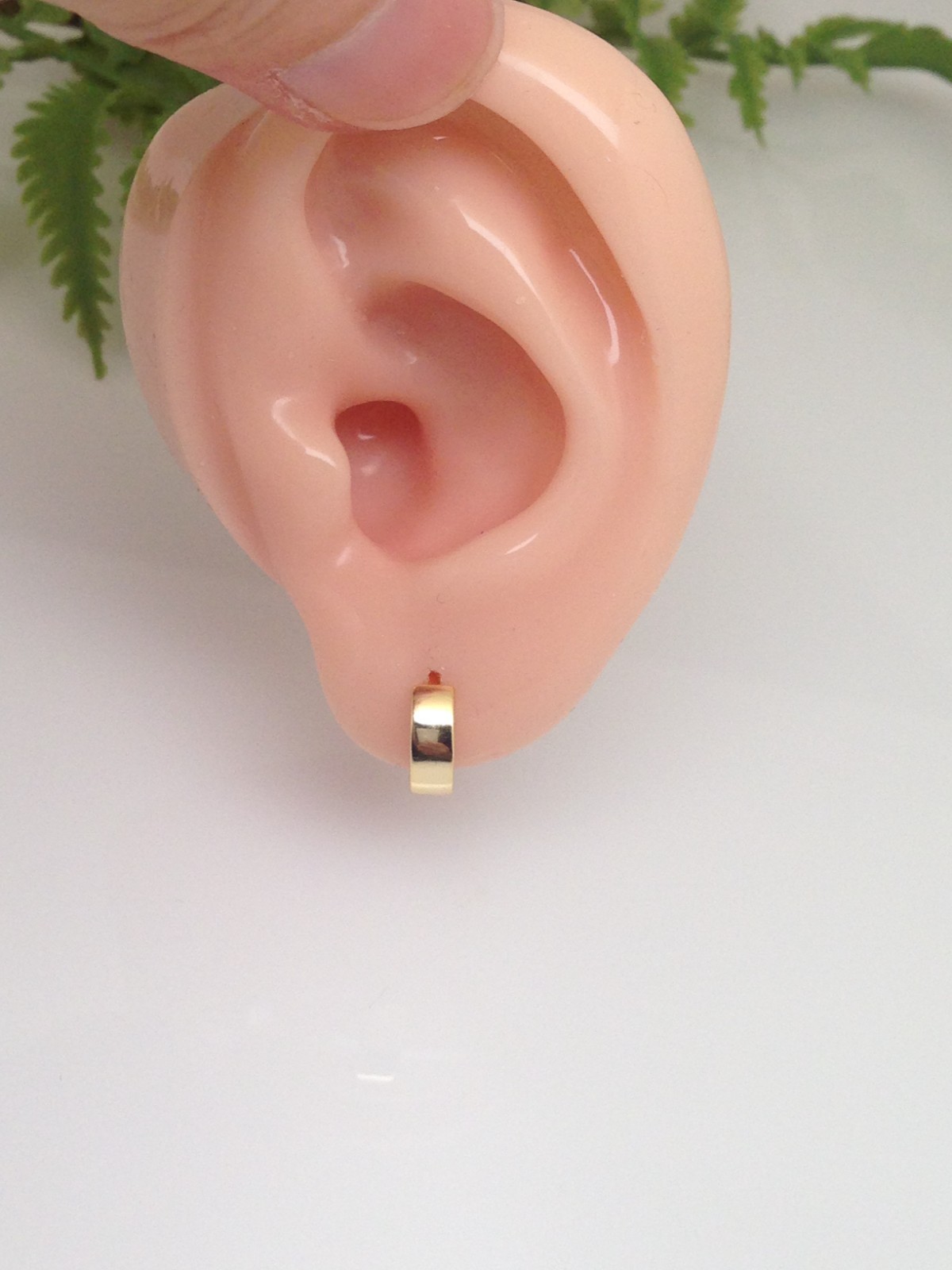 TINY Gold Huggie Hoop Earrings 925 Sterling Silver Mens Womens 9mm x3mm