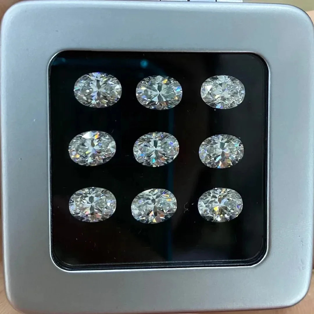 US 1-8ct Excellent Oval Cut D Color Loose Moissanite Stone VVS1 GRA Certificate