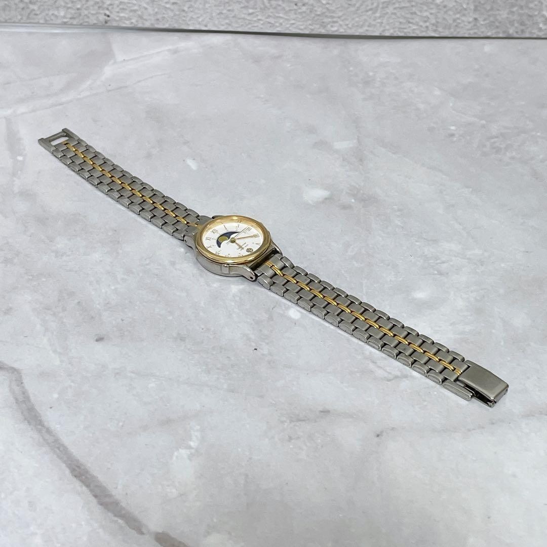 CITIZEN Lighthouse Moon Phase Quartz Vintage Watch Gold Silver Tone 6085