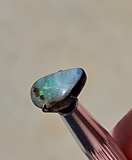 3.7ct Queensland Boulder Opal Natural Opal Gem, multicolour crystal faced.