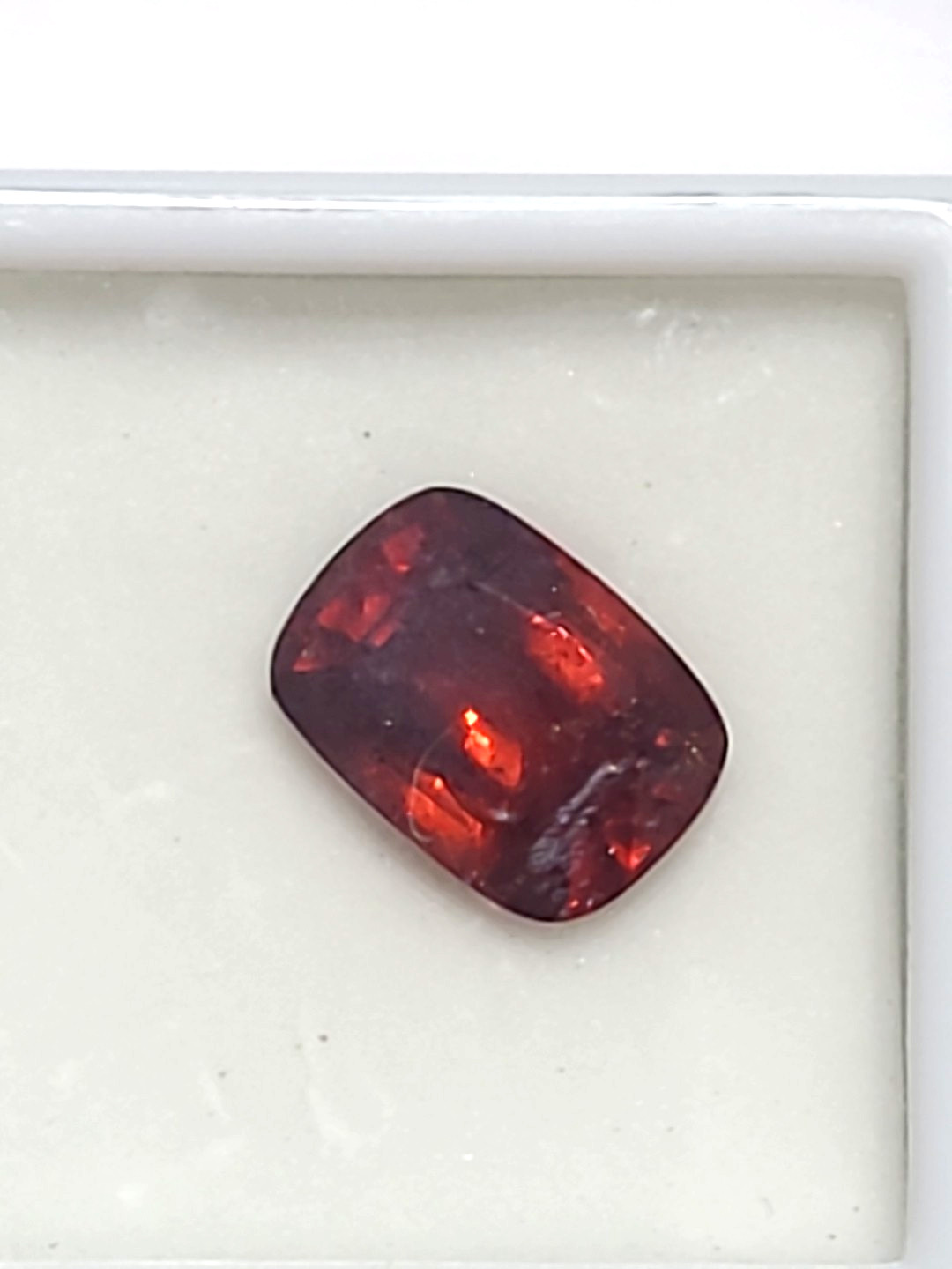 JTV Vtg NWT 8.00ct Hessonite Garnet Red Orange 14x10mm Cushion Cut Orig $320.00