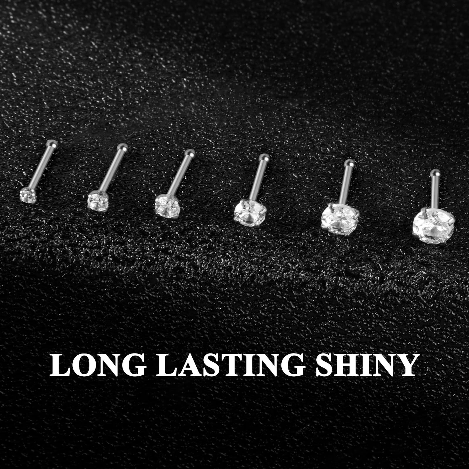 12Pcs Nose Rings Studs 20G Nose Studs Stianless Steel Nose Rings for Hypoalle…