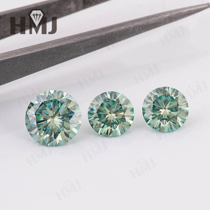 Round Aqua Blue Moissanite Loose Stone Gemstone 6 Shapes GRA Certified Jewelry