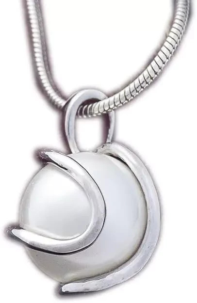 Ladies 925 Silver Pearl SWZP 10mm Round Silver Pendant 19mm