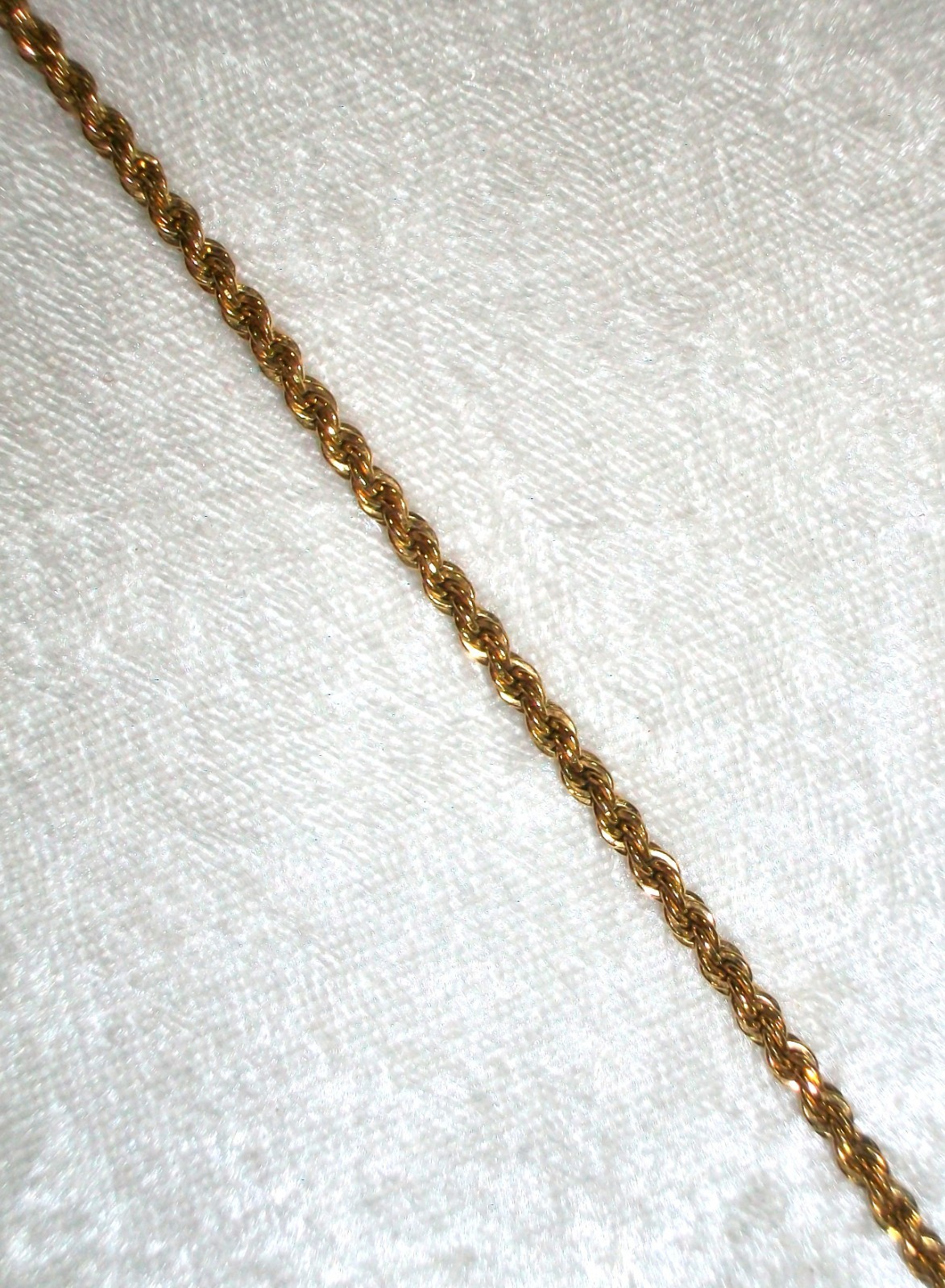 Vintage 1/20 12 Karat Yellow Gold Filled Twisted Rope Chain Bracelet