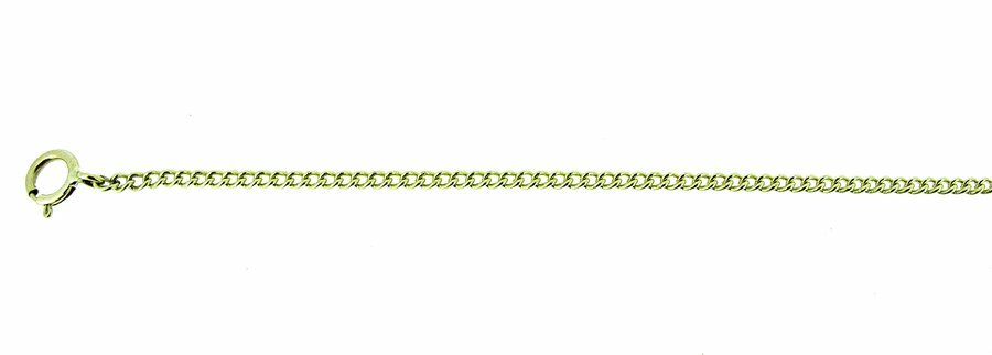 9 ct yellow gold plain curb chain, 1.2 mm wide, 15″/38 cm
