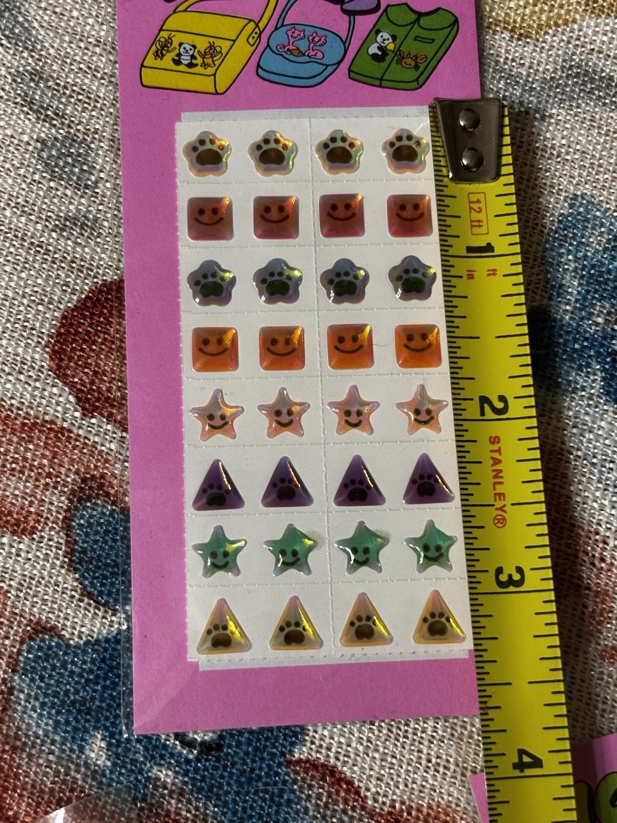 Stick-Em Stones Fashion Gem Body Earring Stickers Lot Of 3 Pkg Vintage 1980’s