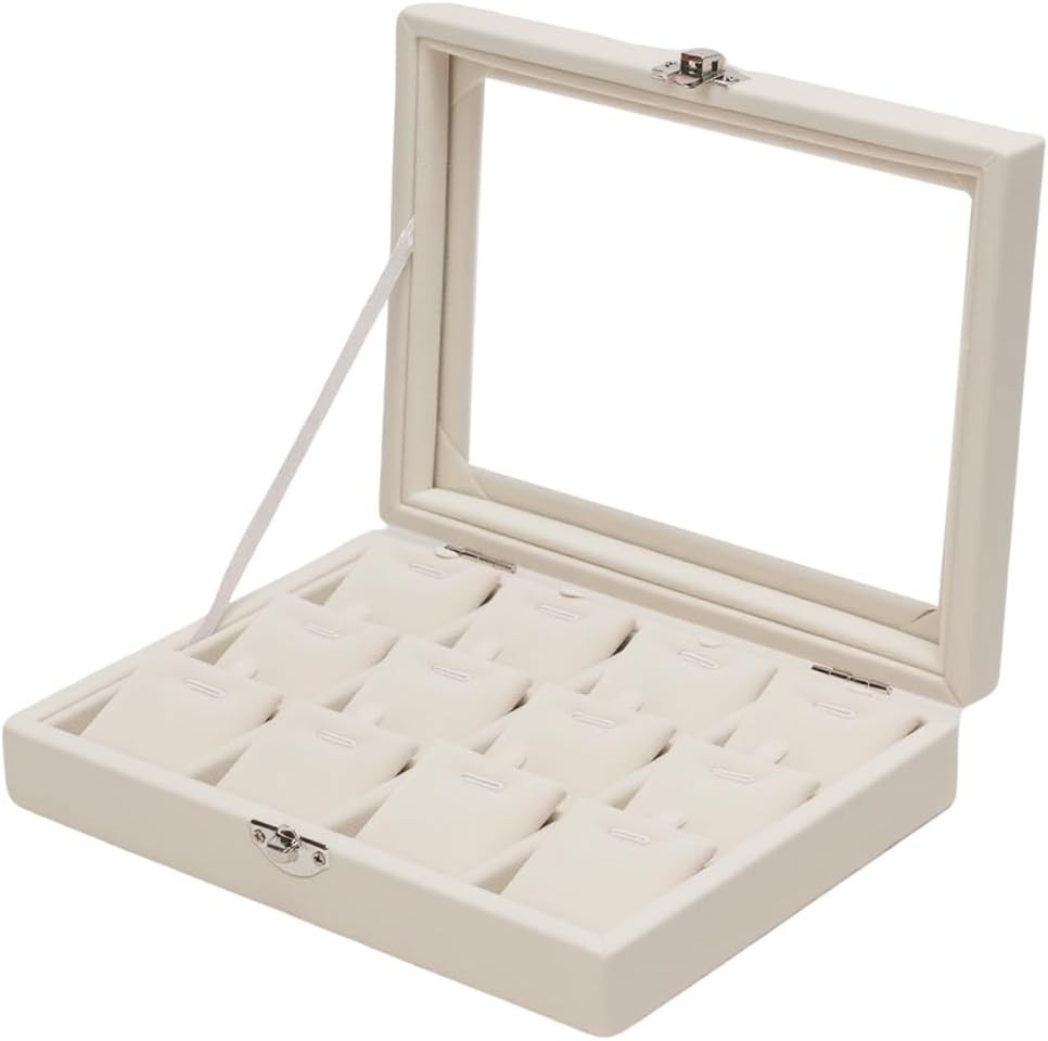 Jewelry Box Necklace Organizer Tray, Beige Necklace Display Case for Storage …