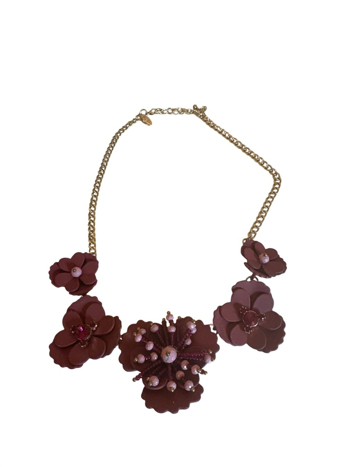 Ann Taylor Jewelry Set Necklace Bracelet Flowers Rhinestones Beaded Career Chic