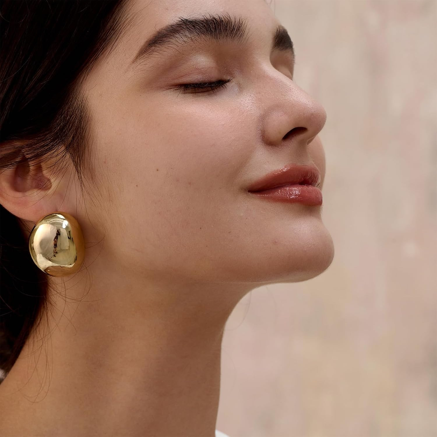 2/3 Pairs Chunky Gold Earrings for Women Trendy, 14K Gold Plated Statement Earri