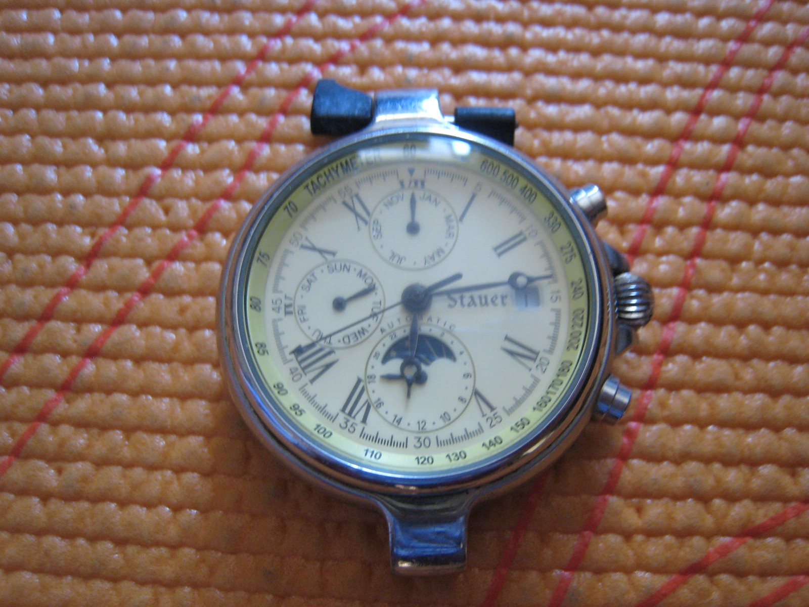 VINTAGE MEN’S STAUER MOON PHASE AUTOMATIC WRISTWATCH