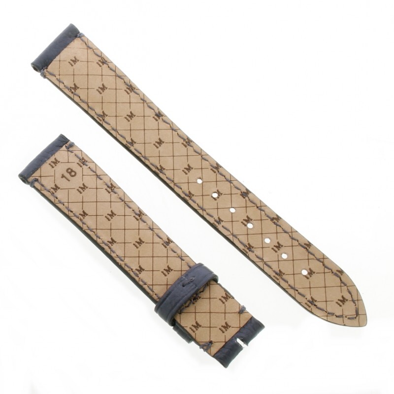 Cinturino Pelle Vitello Volanato Cucito a Mano Grigio Blu opaco 18/16 mm bombatu