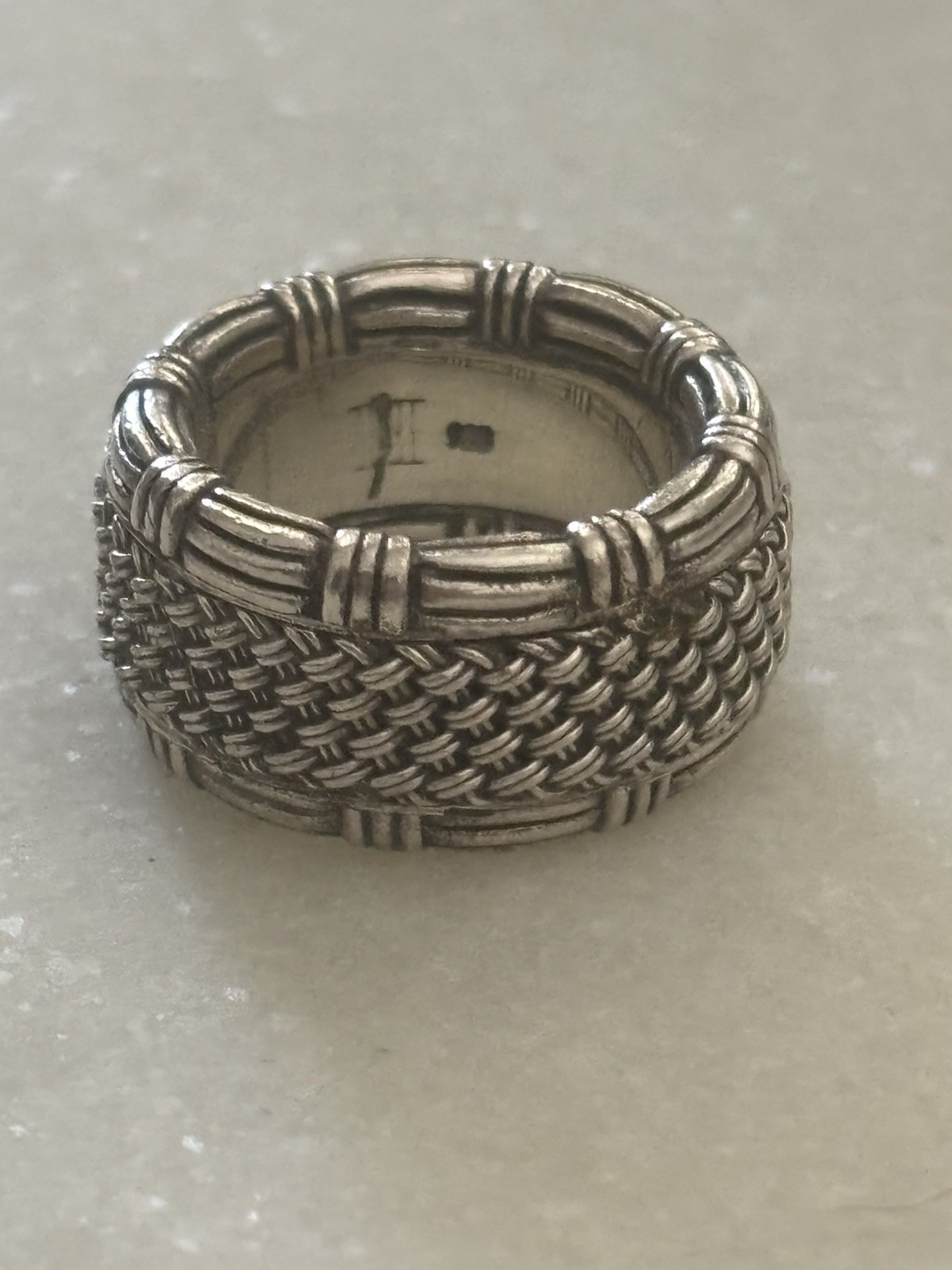 John Hardy Sterling Silver 925 Classic Chain Wide Band Ring