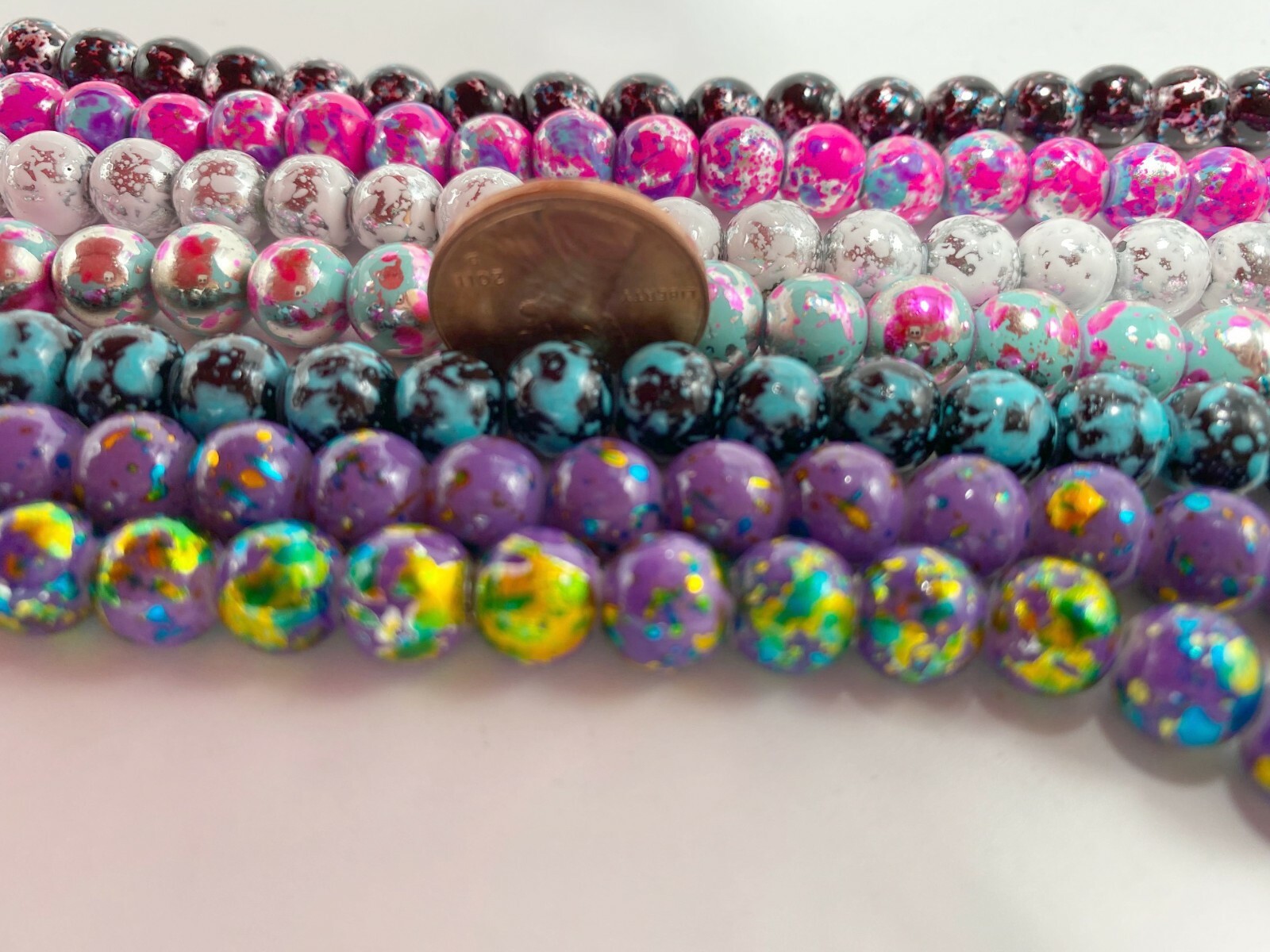 8mm Round Glass Beads for Jewelry Making Round Bead 200 pcs Specialty Mix
