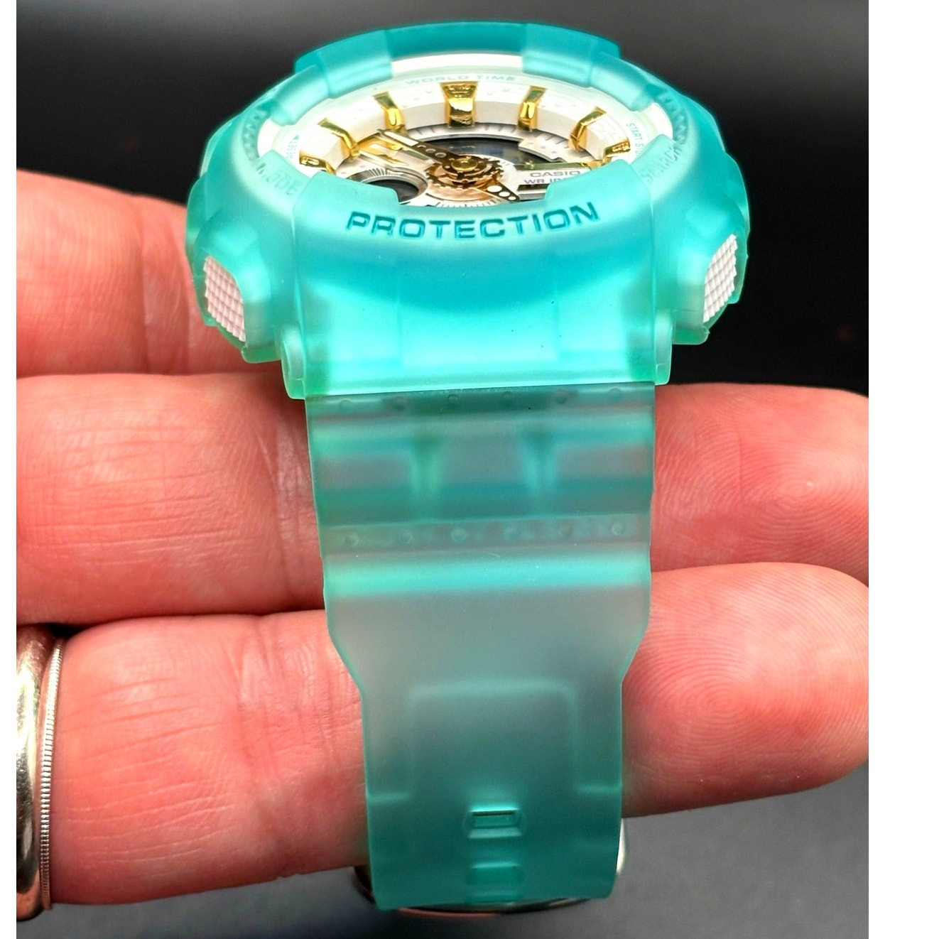 Casio Baby-G BA-110SC-2A Sea Glass Clear Teal Analog Digital Women’s Watch
