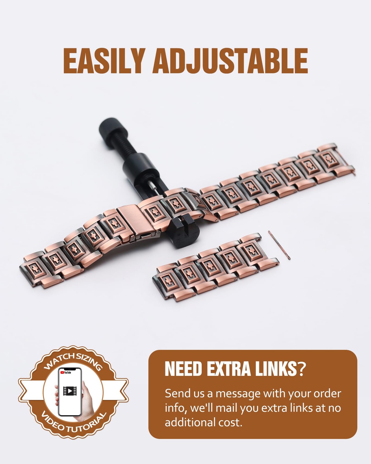 Men’s Bracelet Magnetic Therapy Arthritis Pain Relief Pure Solid Copper Bangle