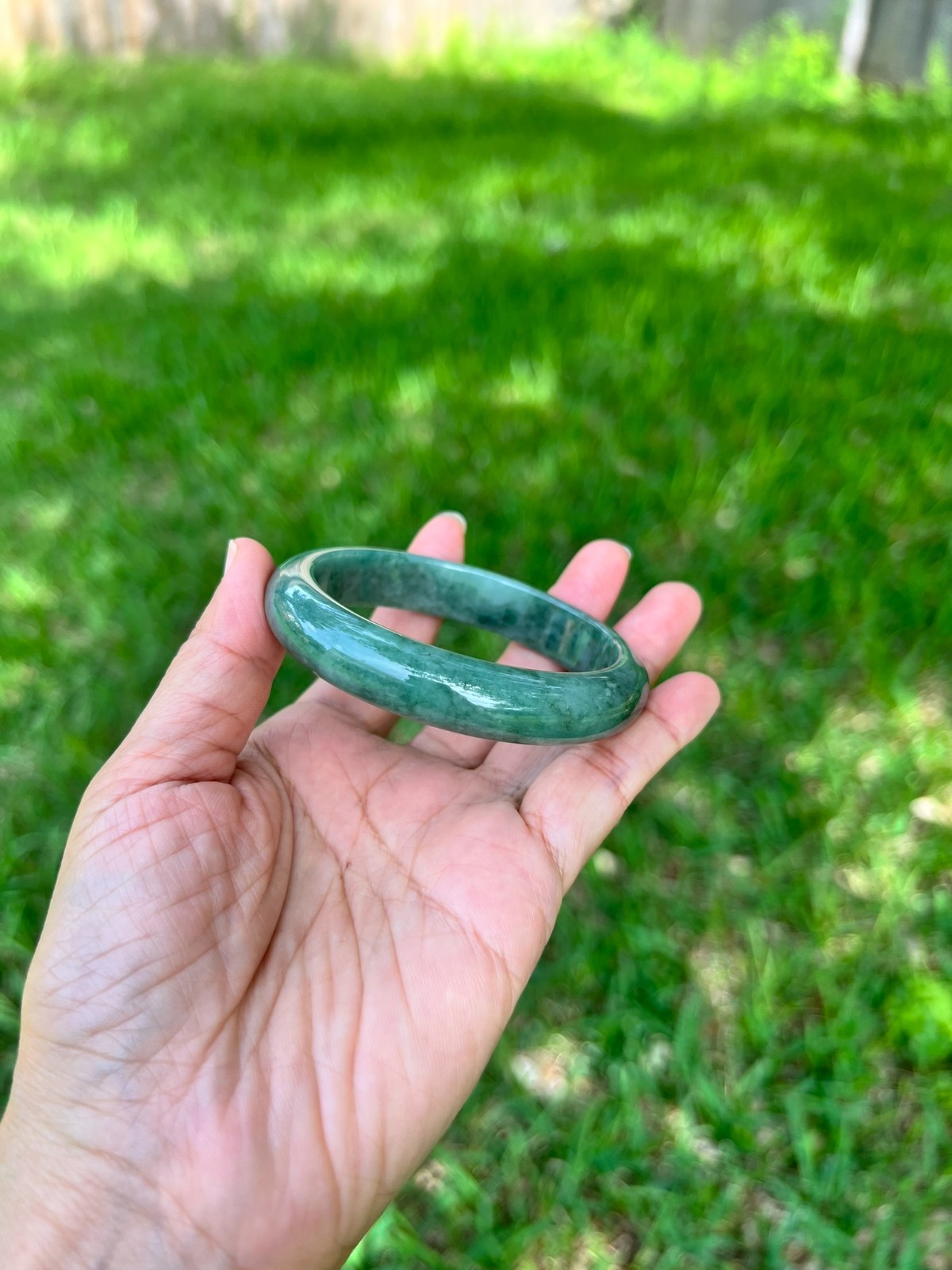 Full Rich Green 100% Natural Grade A Jadeite Jade Bangle Bracelet 57.8mm H186