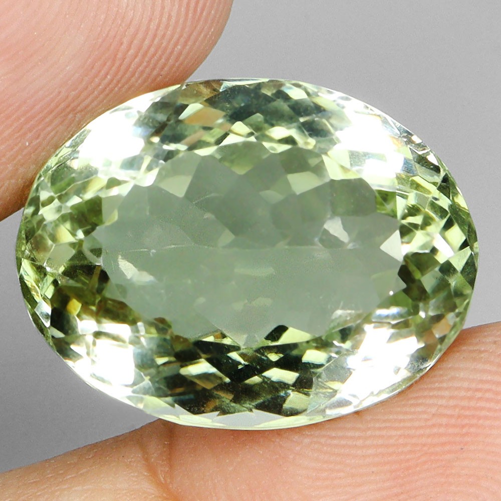 Oval Cut Natural Top Rich Green Amethyst Brazil VVS 21.41ct 20x15mm Gemstone