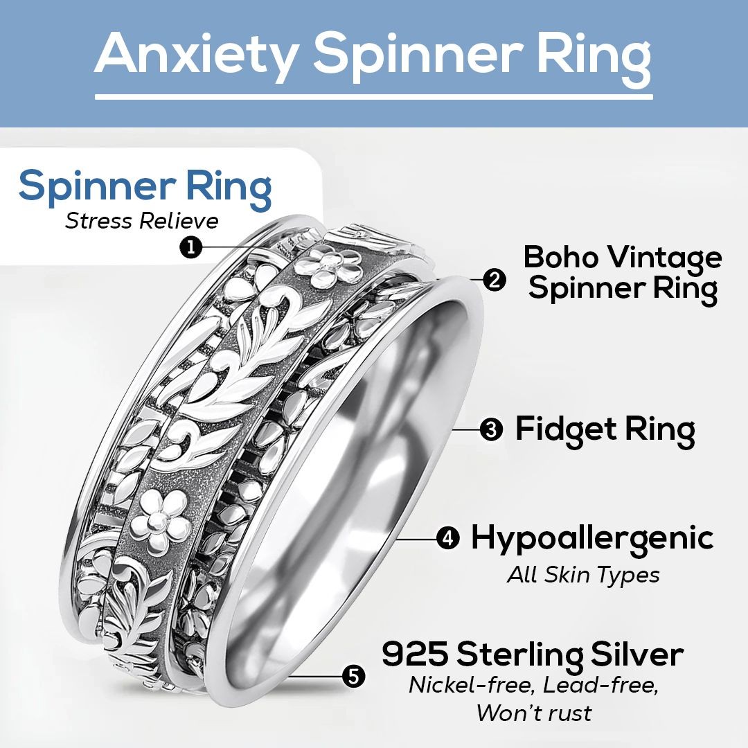 Spinner Ring in Sterling Silver, Promise Rings Size 5.0 4.90 Grams