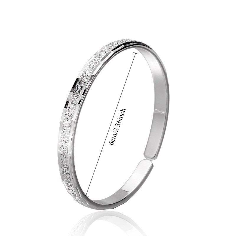 Silvery Women’s Fashion Simple Opening Bracelet Adjustable Copper Bracelet
