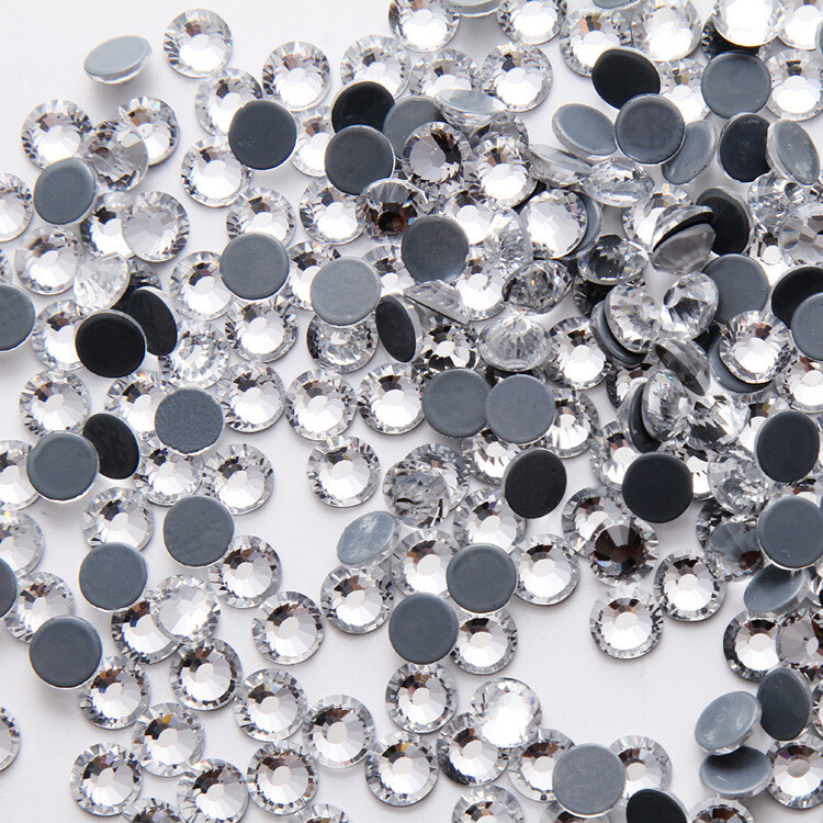 Crystal AB Iron On Hotfix Rhinestones Hot Fix Flatback White Clear Strass Stones