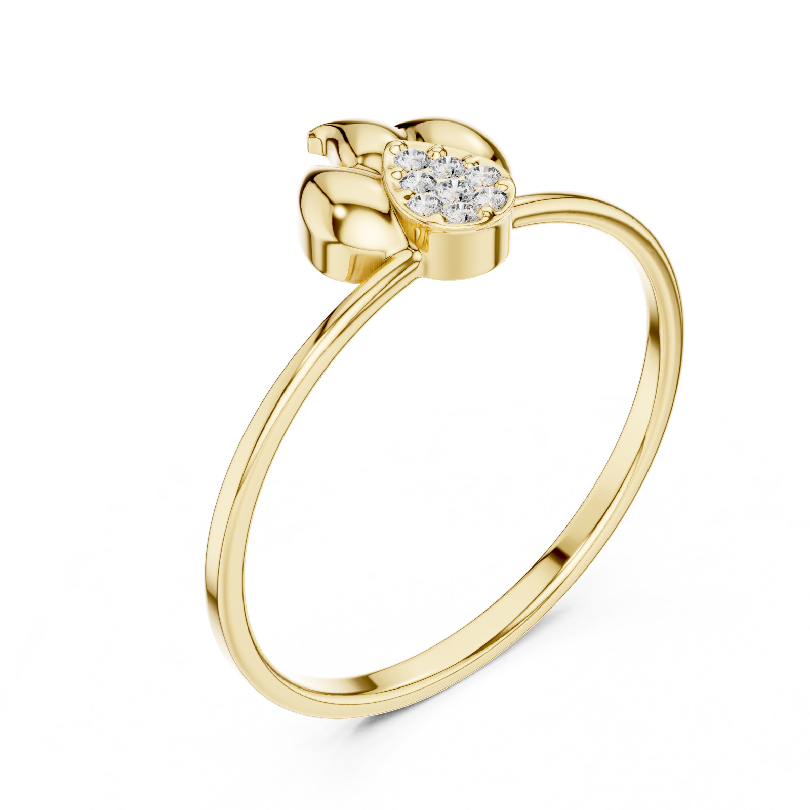Natural Certified Round Cut Diamond Luxury Designer Style Ring 14K Gold Over