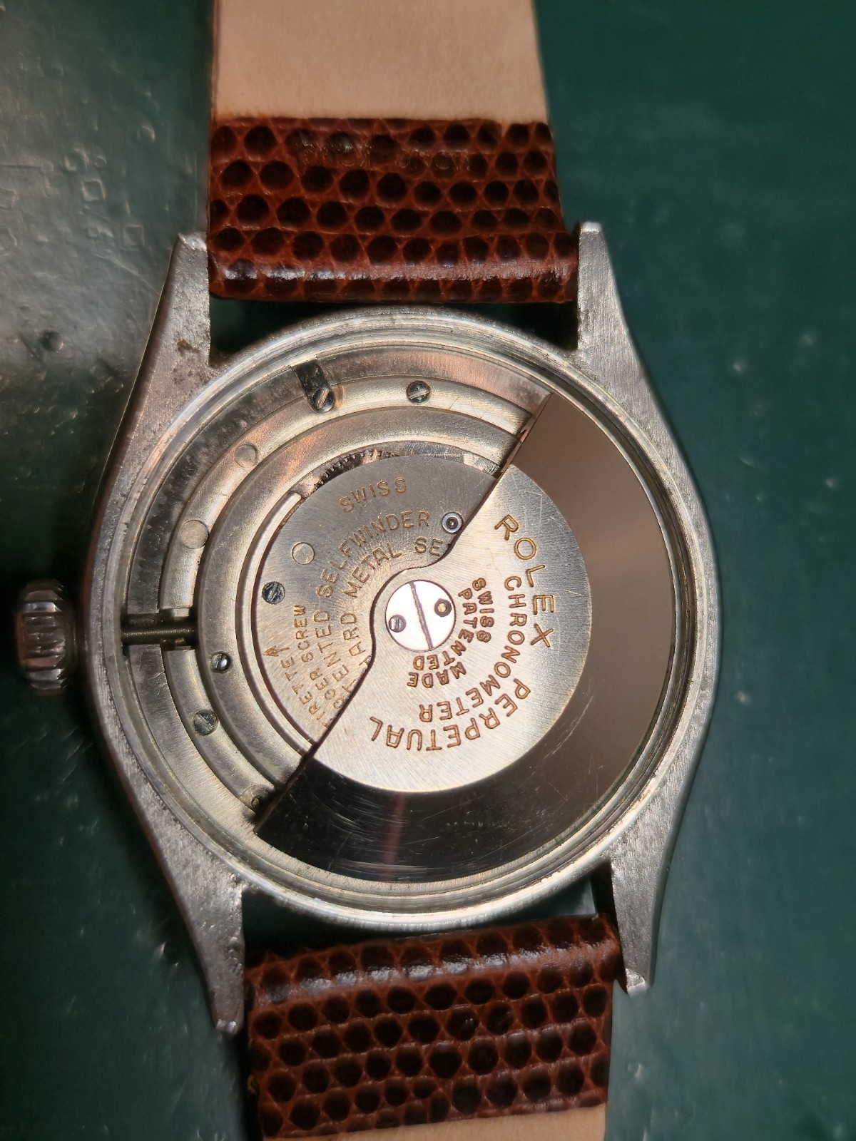 Rolex Big Bubbleback Oyster Perpetual Ref. 6284 Wristwatch 1950s Vintage 34mm