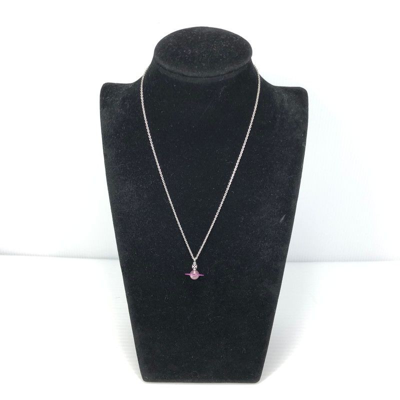 Vivienne Westwood Petite Orb Pendant Necklace Silver Pink
