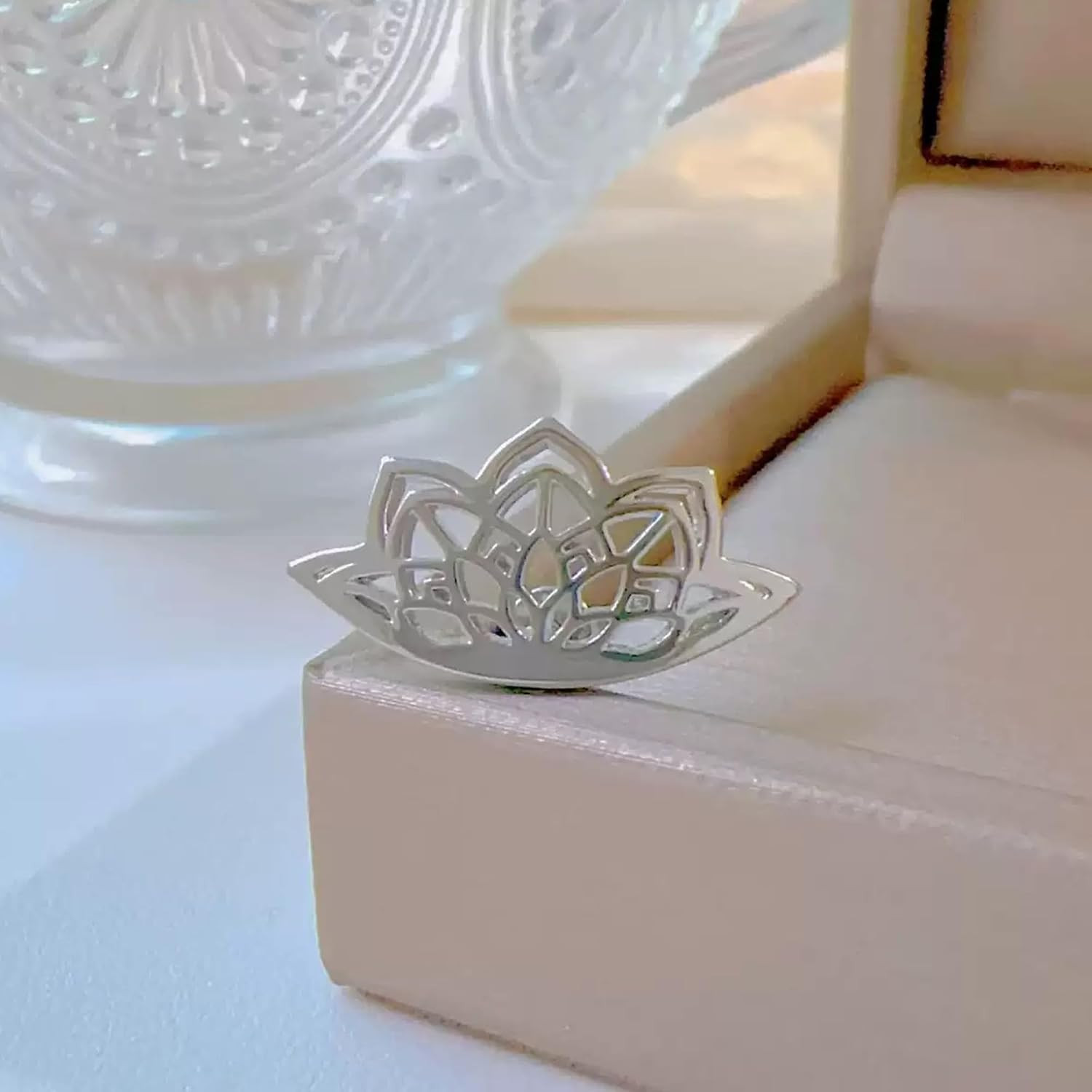Gold Silver Cartilage Helix Earring for Women Geometric Mandala Lotus Flower Hid