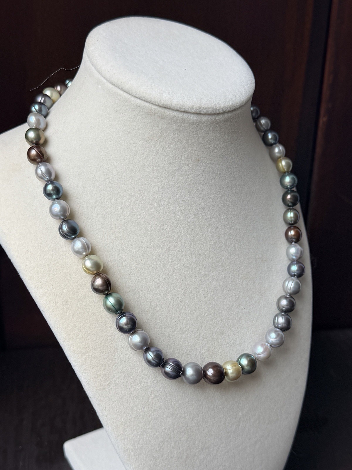 Genuine Multicolor Cultured Freshwater Pearl Necklace 925 Sterling Silver Clasp