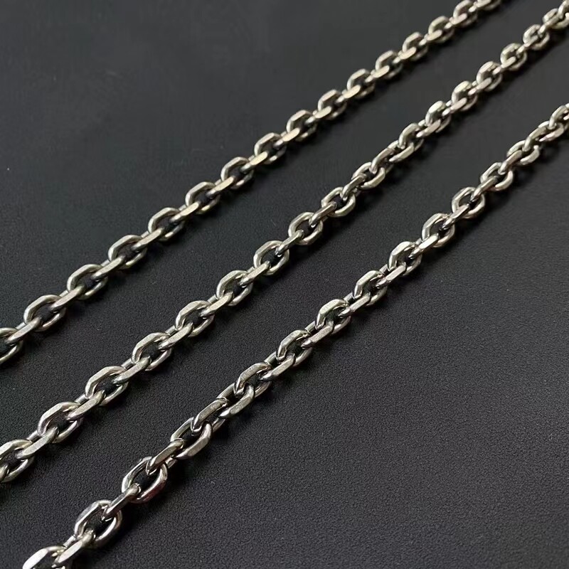 Pure Titanium Angle Chain Necklace Anti-Allergic 23.6inch Trendy Hip-hop Men’s