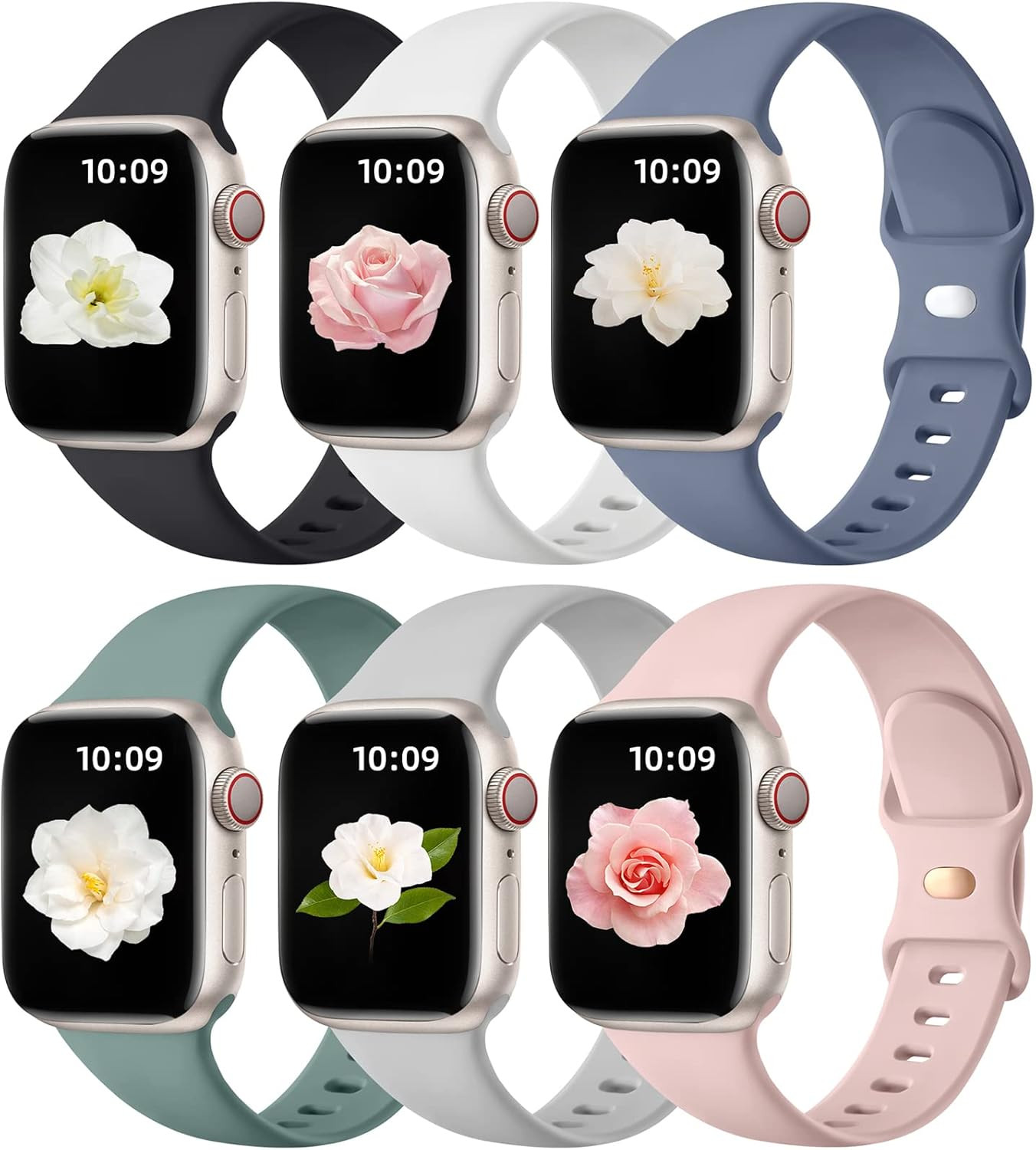 6 Pack Bands Compatible for Apple Watch Band 38Mm 40Mm 41Mm 42Mm 44Mm 45Mm 46Mm