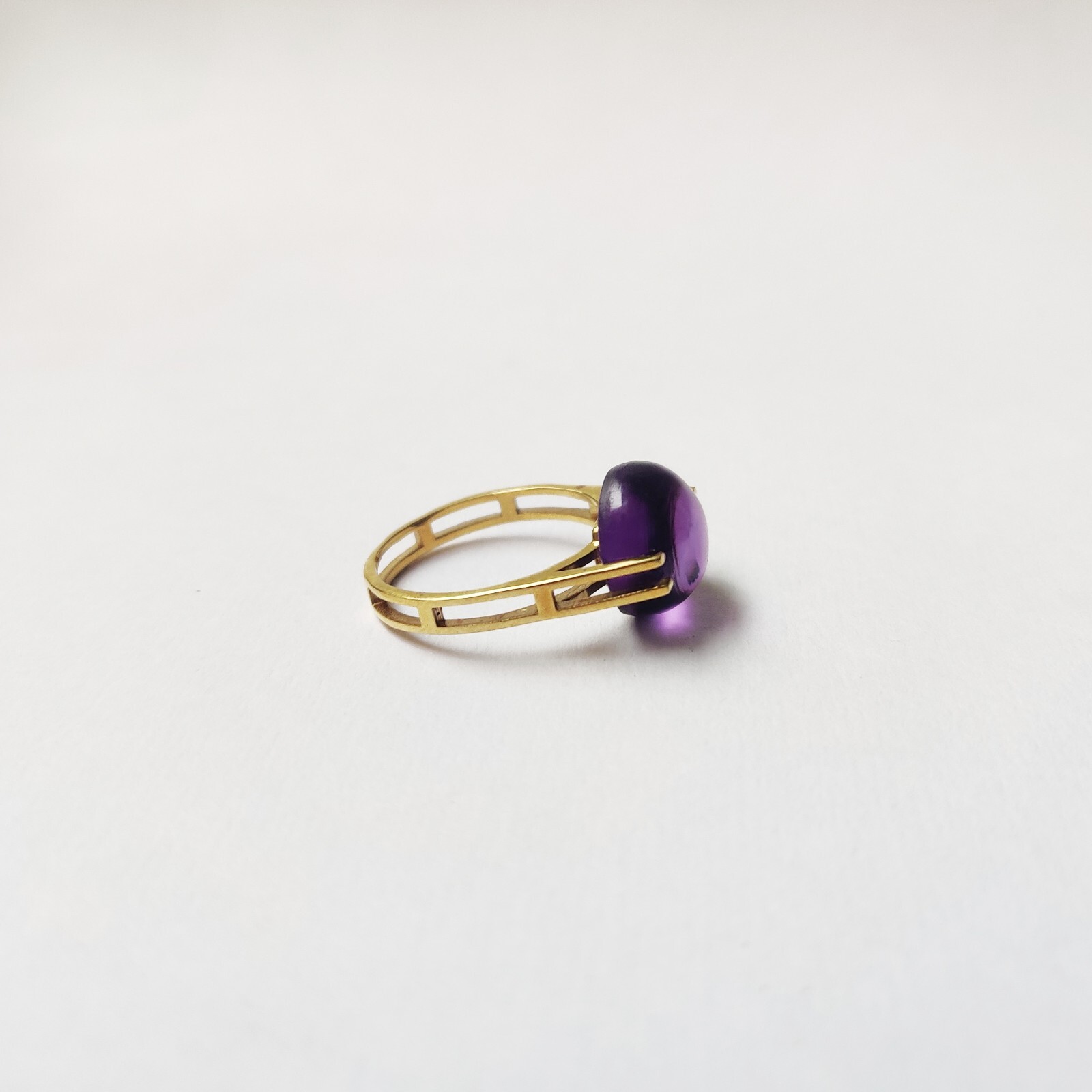 925 Starling Silver Created Amethyst Ring Size 7 Handmade Art And Deco Victorian