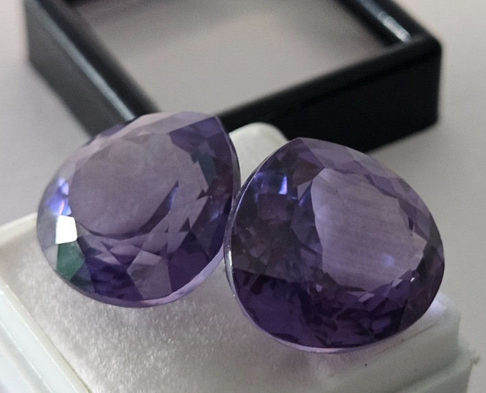 Colour Change 40+ Ct Alexandrite Pear Cut Natural Pair Loose Gemstone