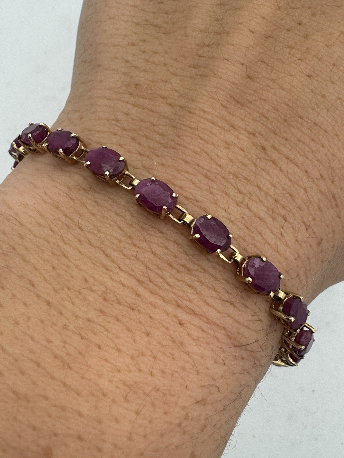 Over 100 Years Old Antique 10k Gold Ruby Bracelet Tennis