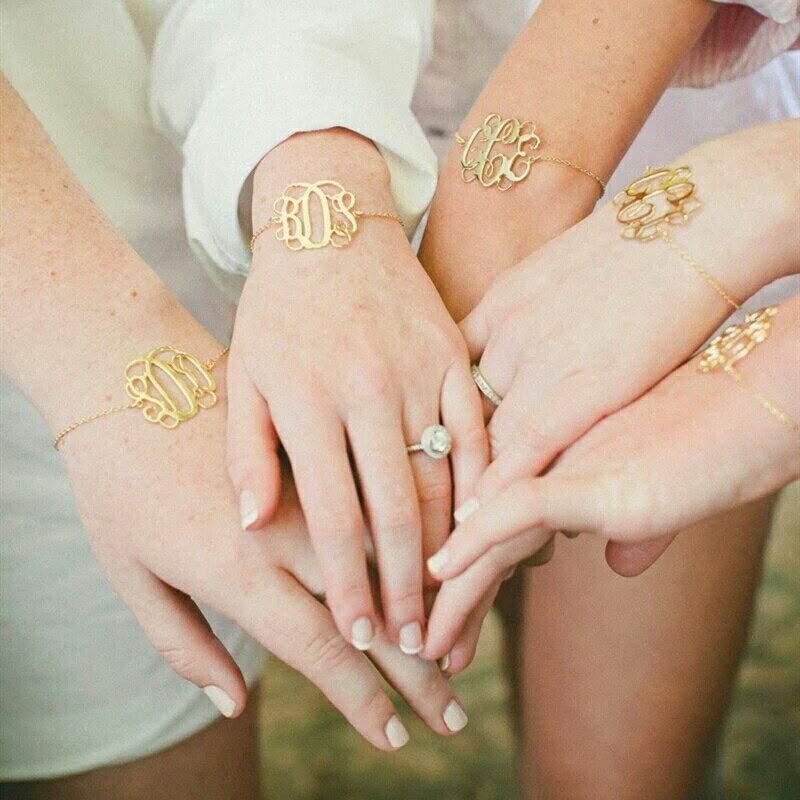 Custom Monogram Initials Bracelet With Box Personalized Boho Jewelry Women Gift