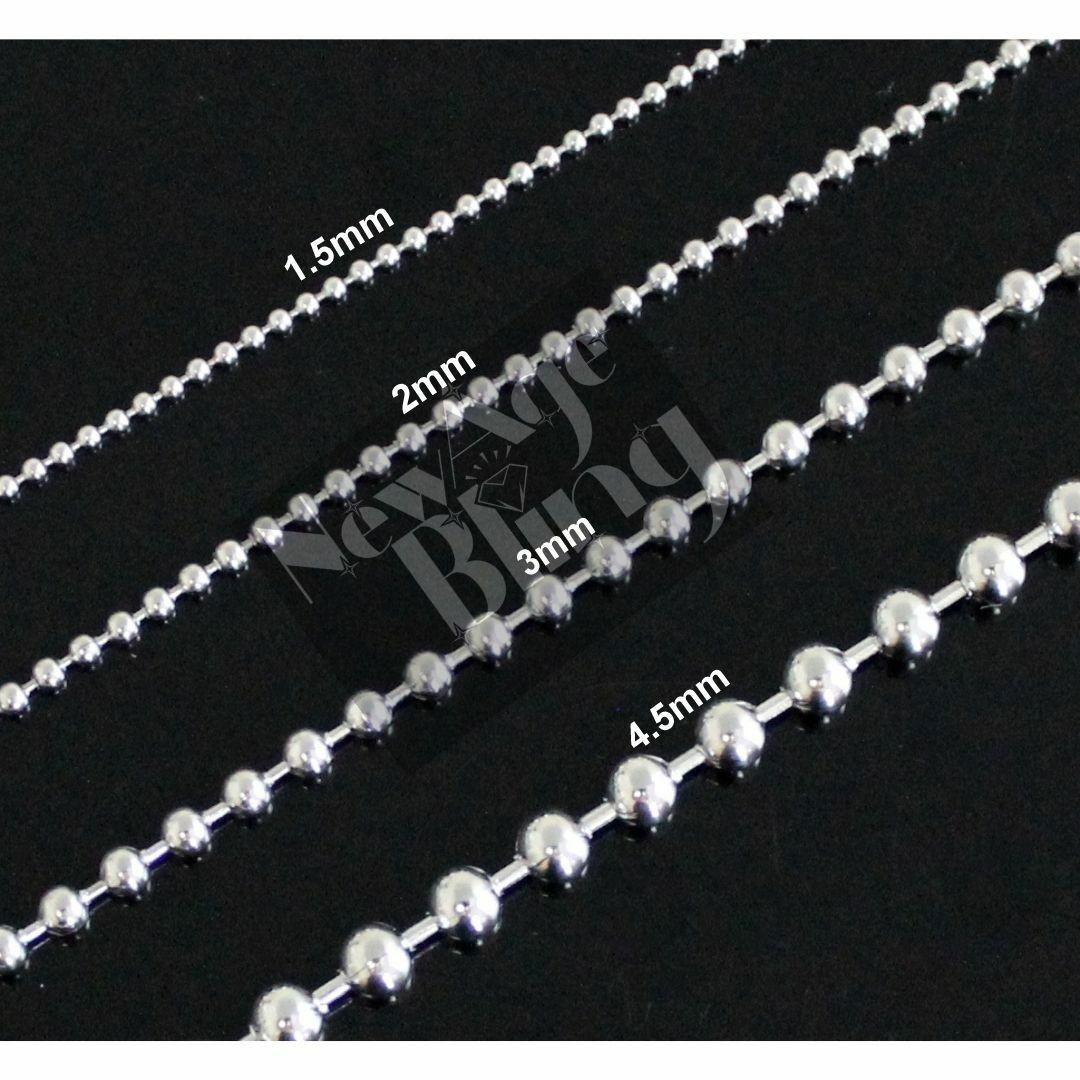 Stainless Steel Ball Chain 16″-40″ Dog Tag Bead Necklace Link 1.5/2/3/4.5mm