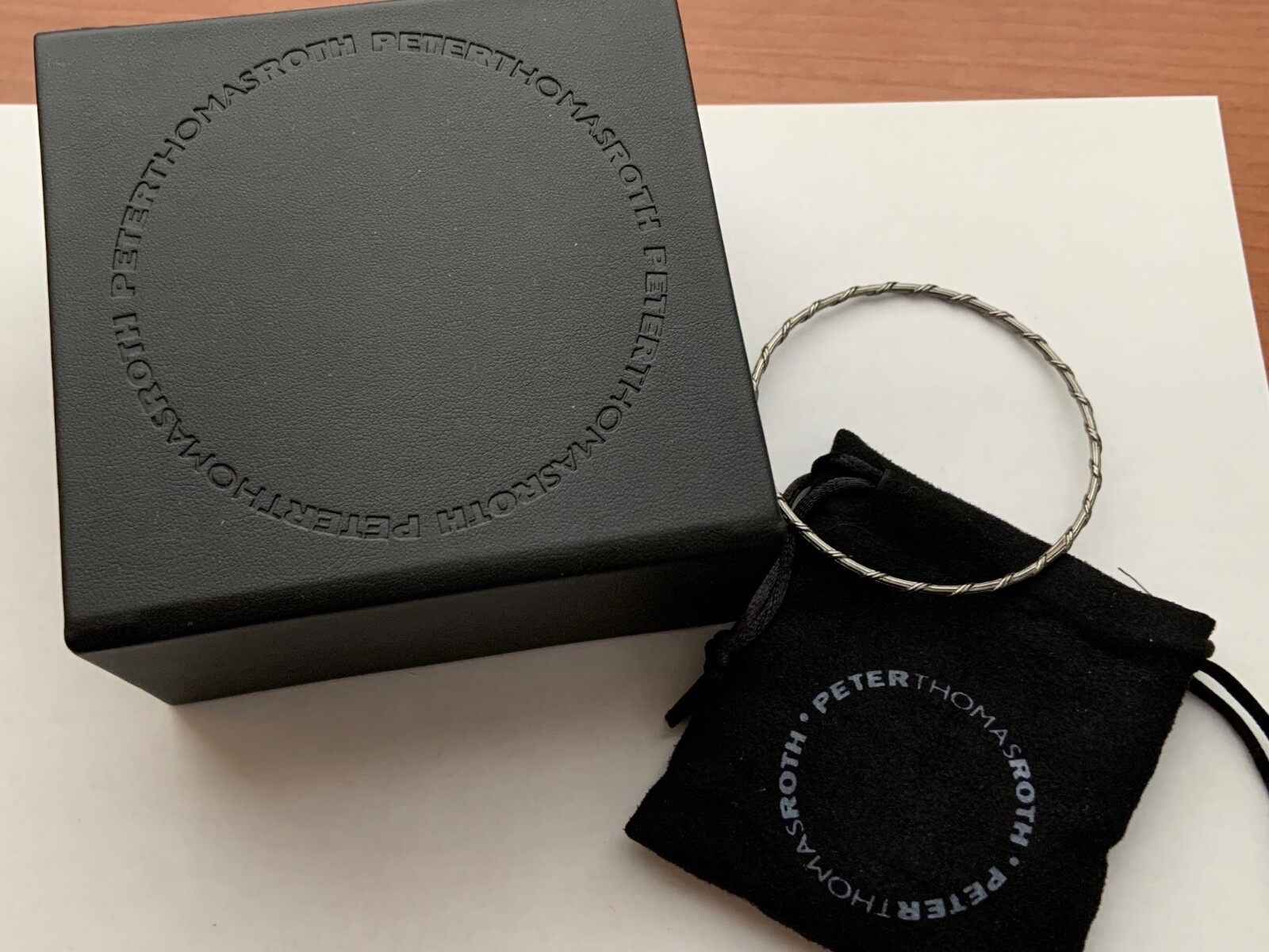 Peter Thomas Roth PTR Black Ruthenium Plated Sterling Silver Bangle Bracelet,AVG