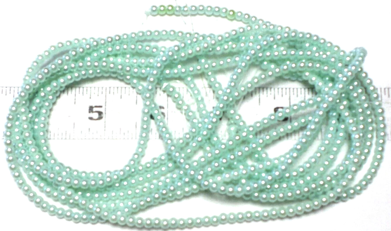 32″ Strand 234 Vintage Czech 4mm Druk Aqua Green Blue Round Glass Pearls /Beads