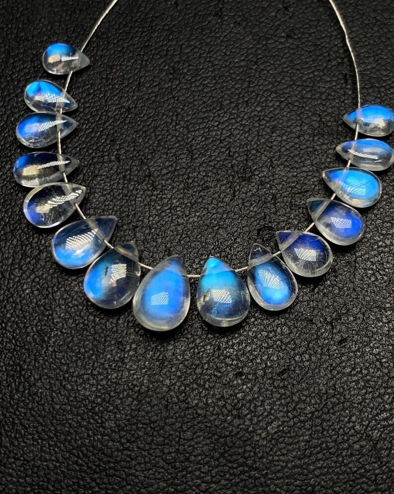 AAAAAA Rainbow Moonstone Gorgeous Blue Fire Briolettes,Pear size 4×6 to 6×9.50