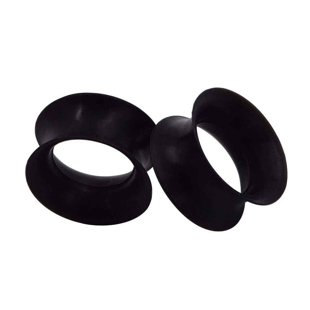 2Pcs Ultra Thin Ear Tunnel Plugs Hollow Silicone Ear Gauge Expander Soft Earlets