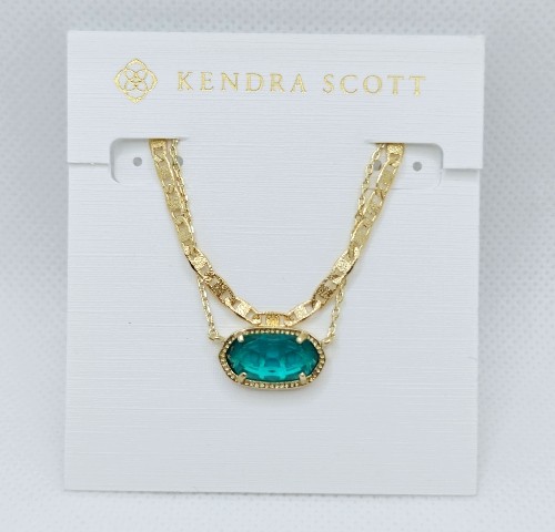 Kendra Scott Elisa Multi Strand Gold Pendant Necklace In London Blue